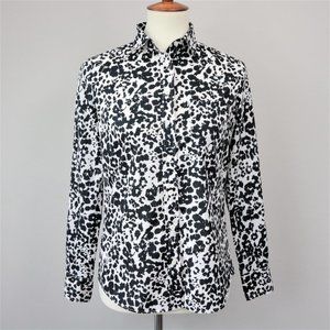 J. Crew Black White Snowcat Boy Shirt Button Up Long Sleeve Women’s Size 0